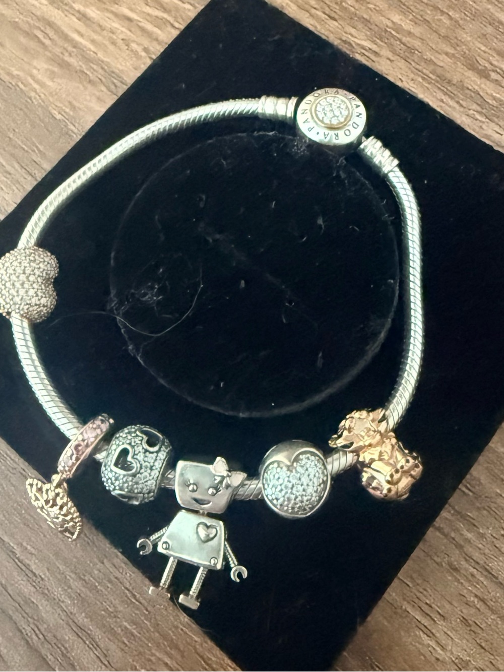 Pandora Kids Silver Charm Bracelet with Rose Gold Accents